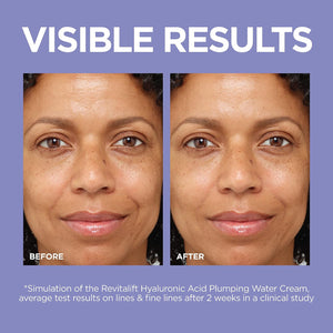 L'Oreal Paris Revitalift Moisturizer, Hyaluronic Acid Water Cream with Ceramides, Deeply Hydrating, Fragrance Free 1.7 Oz + Serum Sample