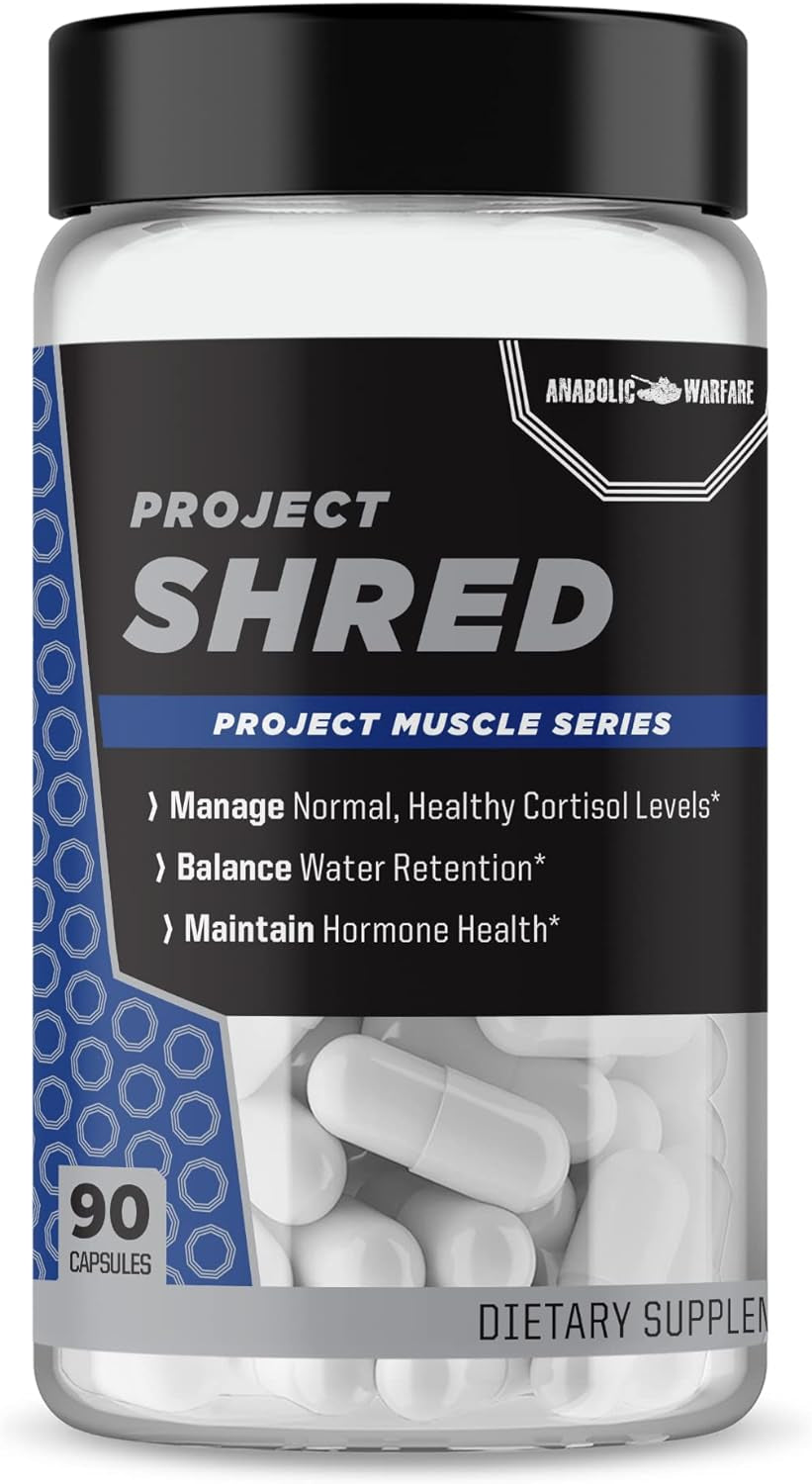 Anabolic Warfare Project Shred, Manage Normal Healthy Cortisol Levels & Water Retention, Body Recomposition Formula, Made with Botanicals*
