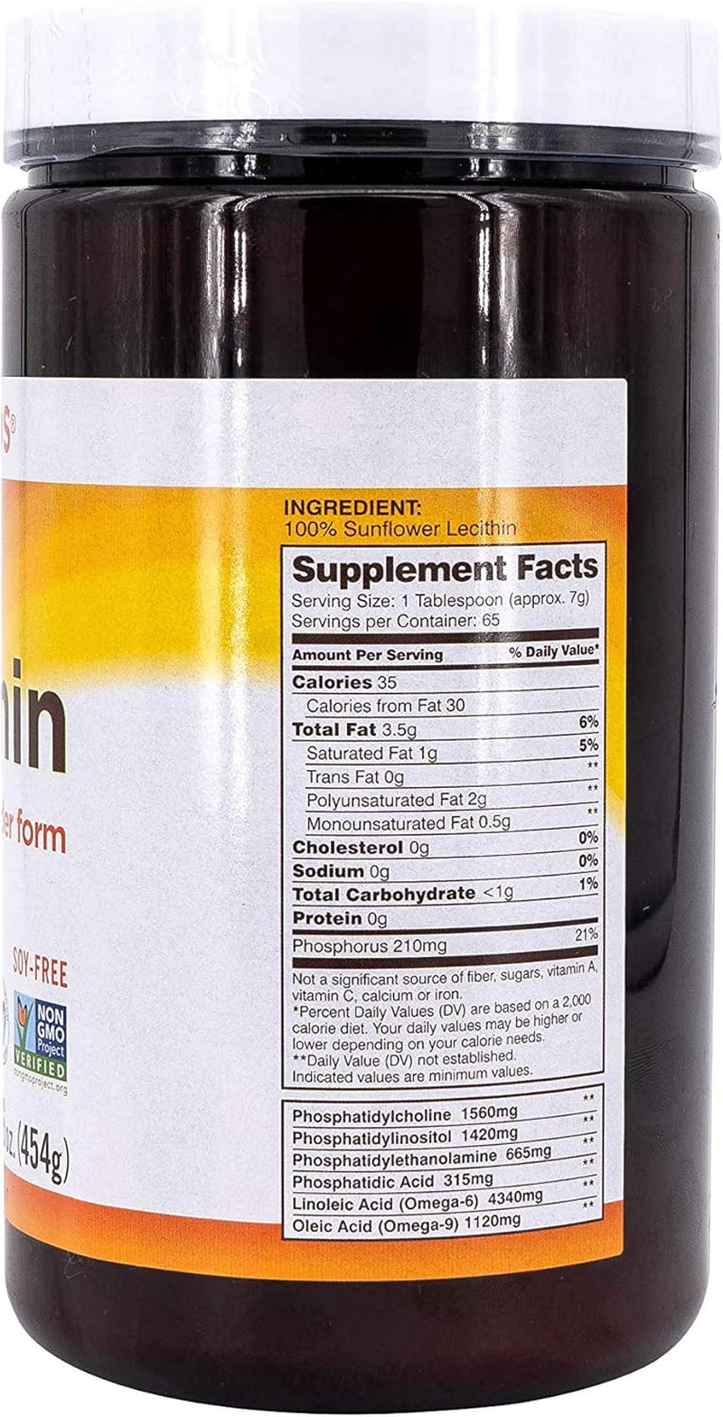 De-Oiled Sunflower Lecithin Powder - 3 Lb - Rich in Phosphatidyl Choline - Non-Gmo Project Verified - Soy Free