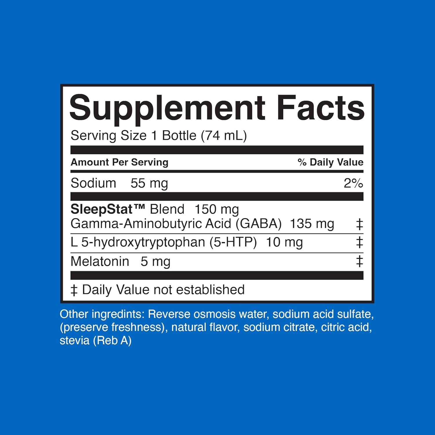 Dream Water Sleep Aid Supplement Liquid Shots; Melatonin 5Mg, GABA, 5-HTP; 2.5 Oz, Sleep Aids for Adults, Snoozeberry Flavor, 16-Count