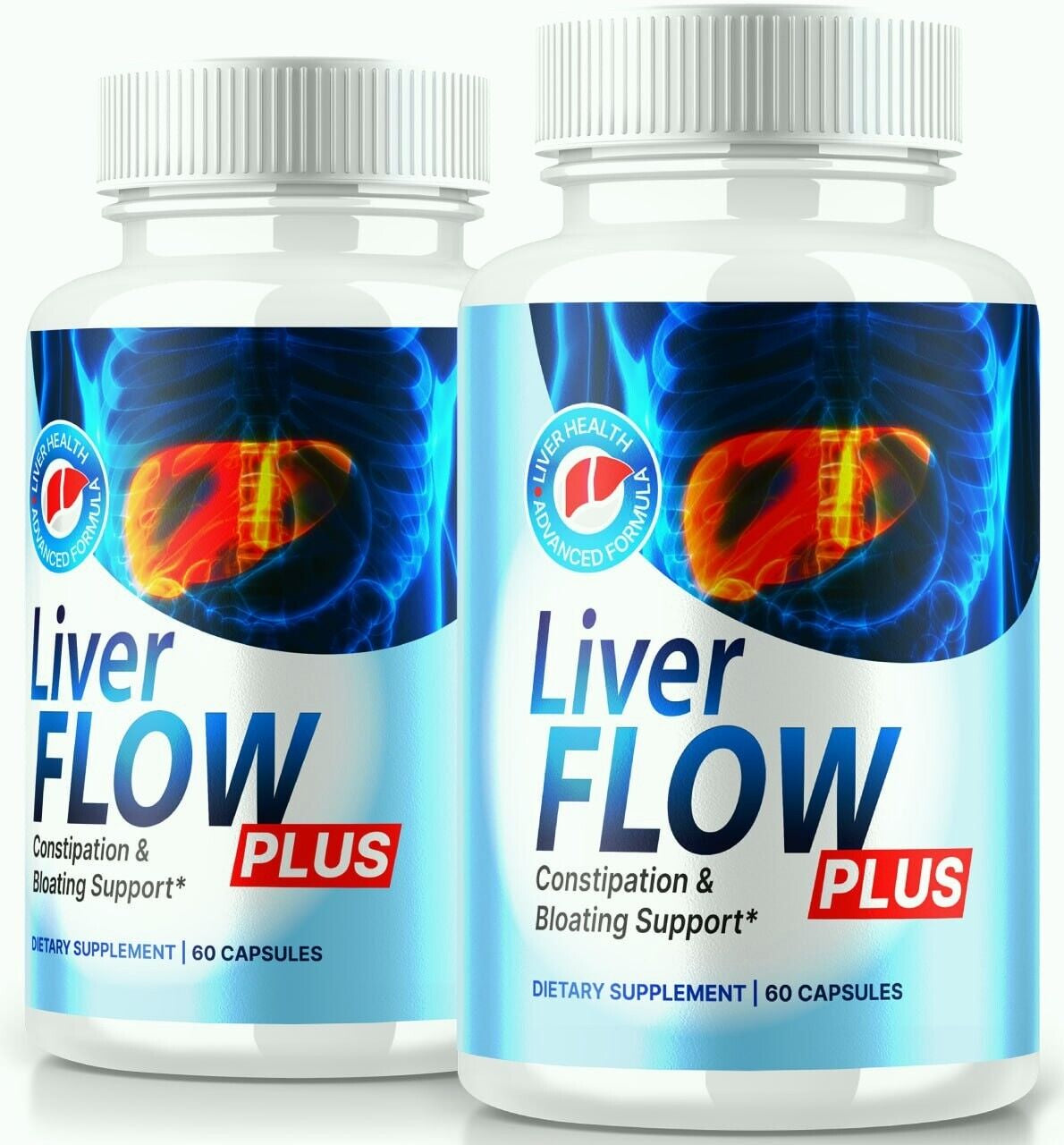 (2 Pack) Liver Flow plus Pills, Probiotics Formula for Gut Health & Digestion