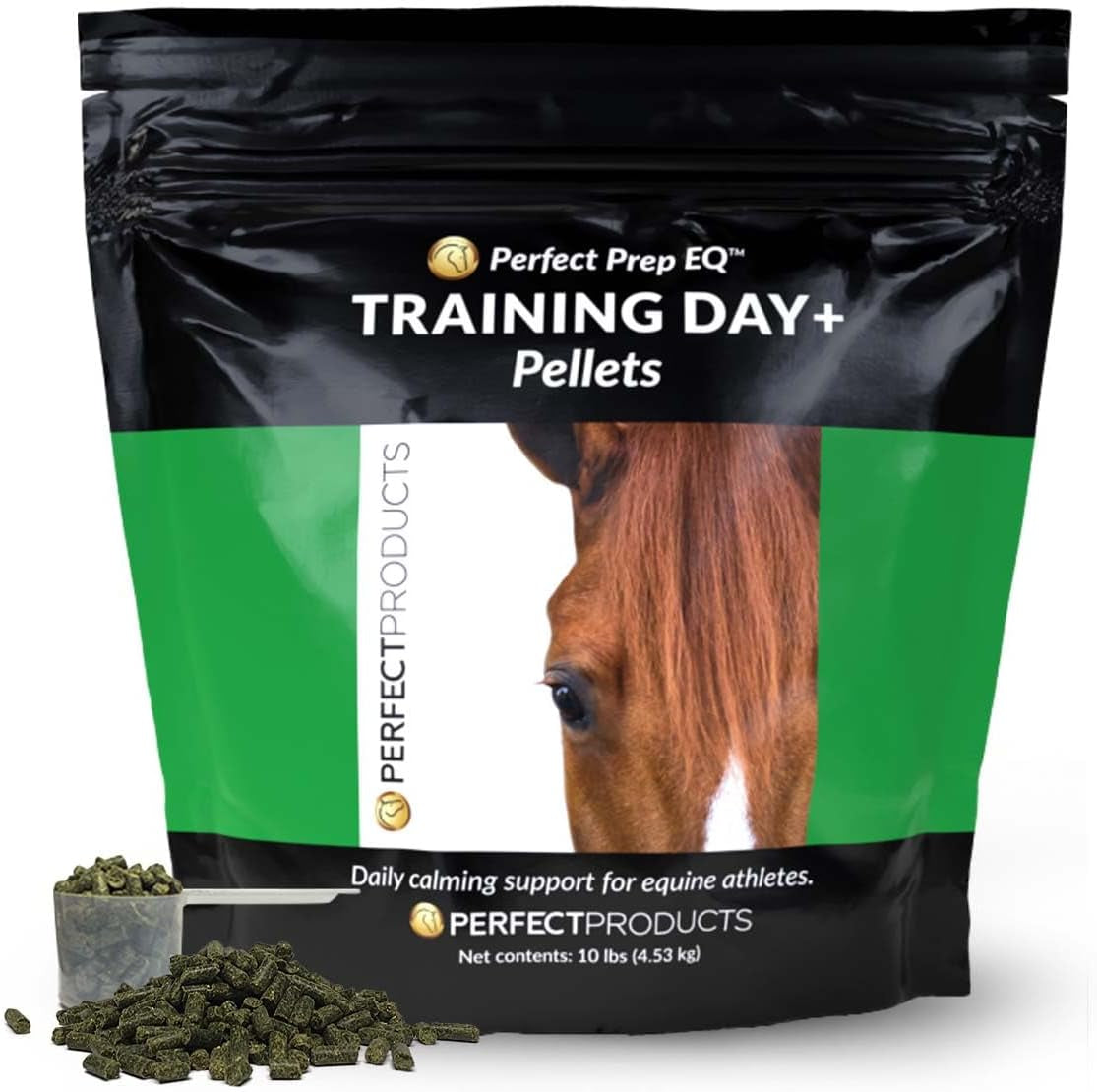 Perfect Prep EQ Training Day+ Pellets Show Safe Horse Calming Supplement (10 Lb)
