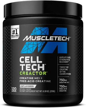 Muscletech Whey Protein Powder Nitro-Tech | Isolate & Peptides & Cell-Tech Creactor Creatine Hcl Powder | Post Workout Muscle Builder
