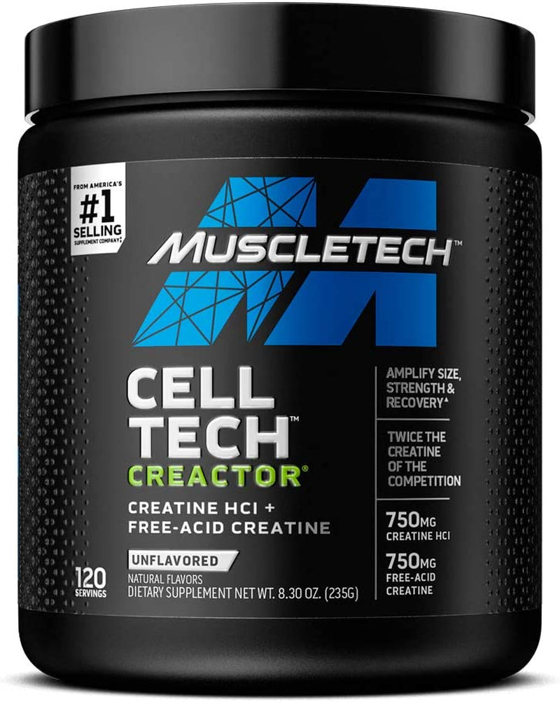 Muscletech Whey Protein Powder Nitro-Tech | Isolate & Peptides & Cell-Tech Creactor Creatine Hcl Powder | Post Workout Muscle Builder