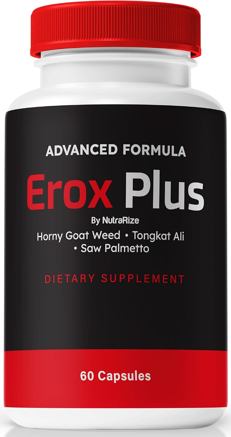Erox plus for Men, Official Erox plus Pills, All Natural Male Formula to Boost Performance, Stamina and Overall Health, Erox+ Pastillas Reviews (60 Capsules) 