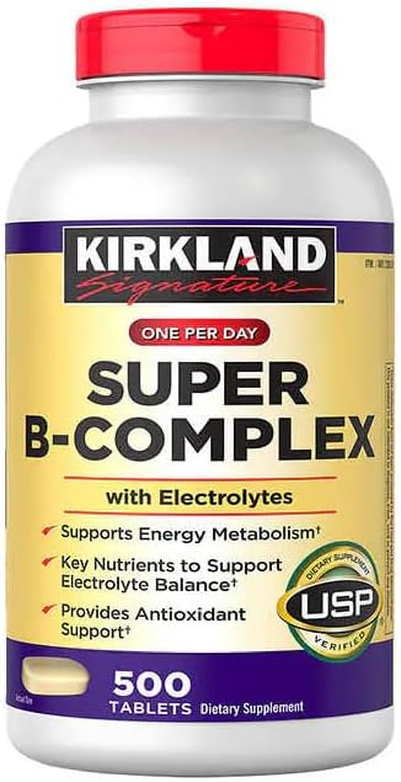 Kirkland Signature Super B-Complex with Electrolytes, 1-Pack of 500 Tablets