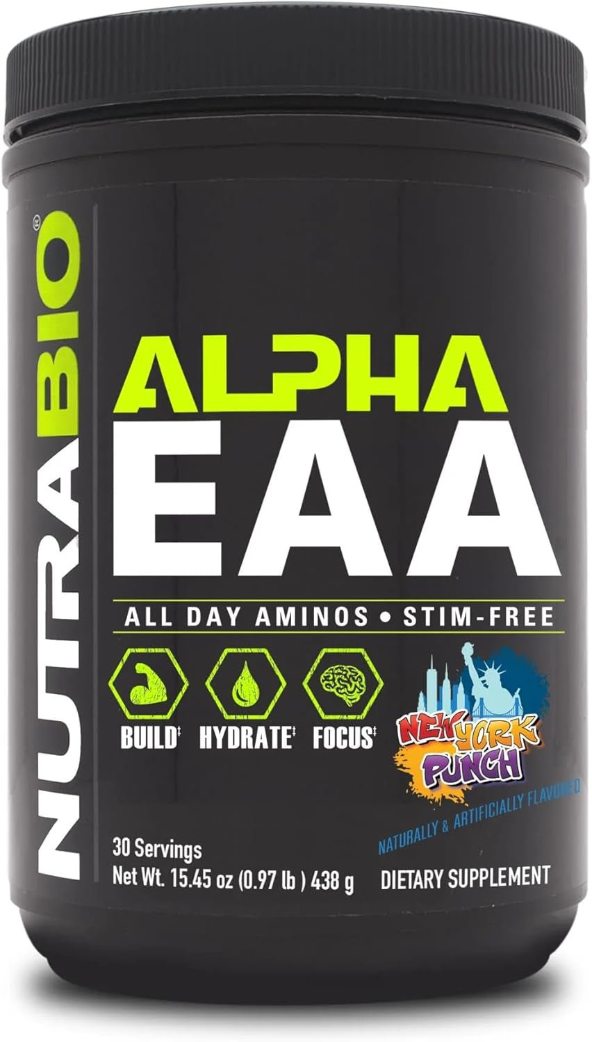 Nutrabio Alpha EAA Hydration and Recovery Supplement - Full Spectrum EAA BCAA Matrix with Electrolytes, Nootropics, Coconut Water - Recovery, Energy, by NutraBio