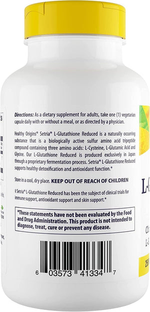 L-Glutathione (Setria) Reduced, 250 Mg - Immune Support Supplement - Collagen & Antioxidant Support - Gluten-Free Supplement - 150 Veggie Capsules