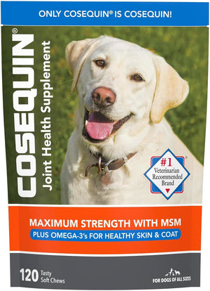 Cosequin Joint Health Supplement for Dogs - with Glucosamine, Chondroitin, MSM, and Omega-3'S, 120 Soft Chews 