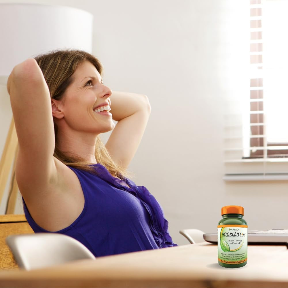 Migrelief+M, Nutritional Support for Menstrual Migraine Sufferers, 60 Caplets