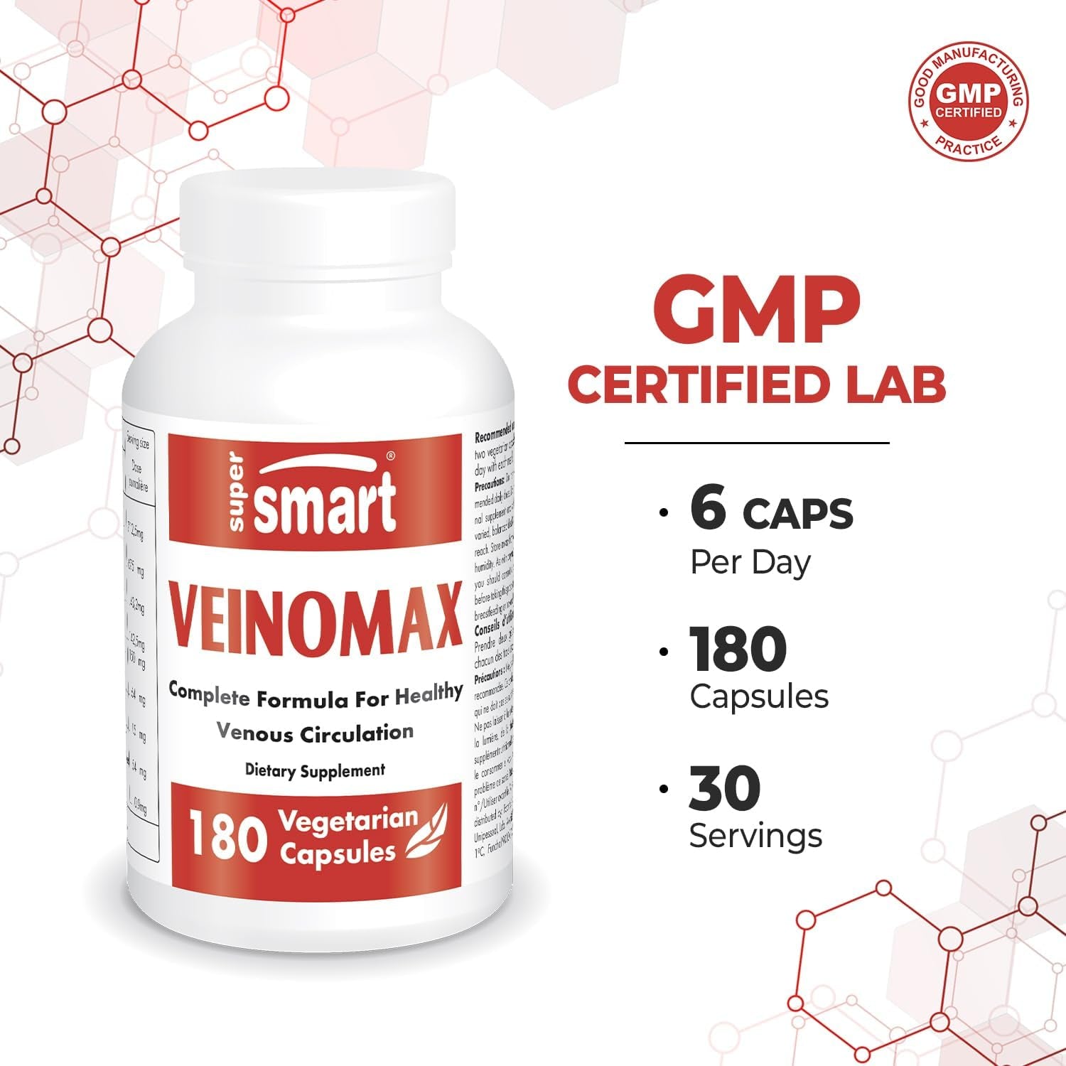 '- Veinomax (Advanced Complex) - with Diosmin, Hesperidin, Horse Chestnut, Vitexin - Veins Supplement | Non-Gmo & Gluten Free - 180 Vegetarian Capsules