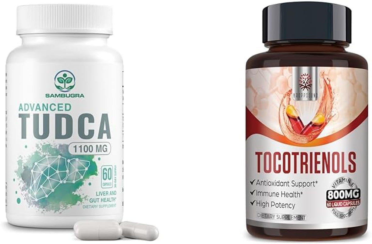 TUDCA Liver 1100Mg and Tocotrienol 800Mg Antioxidant Vitamin E Complex, 60 Capsules 