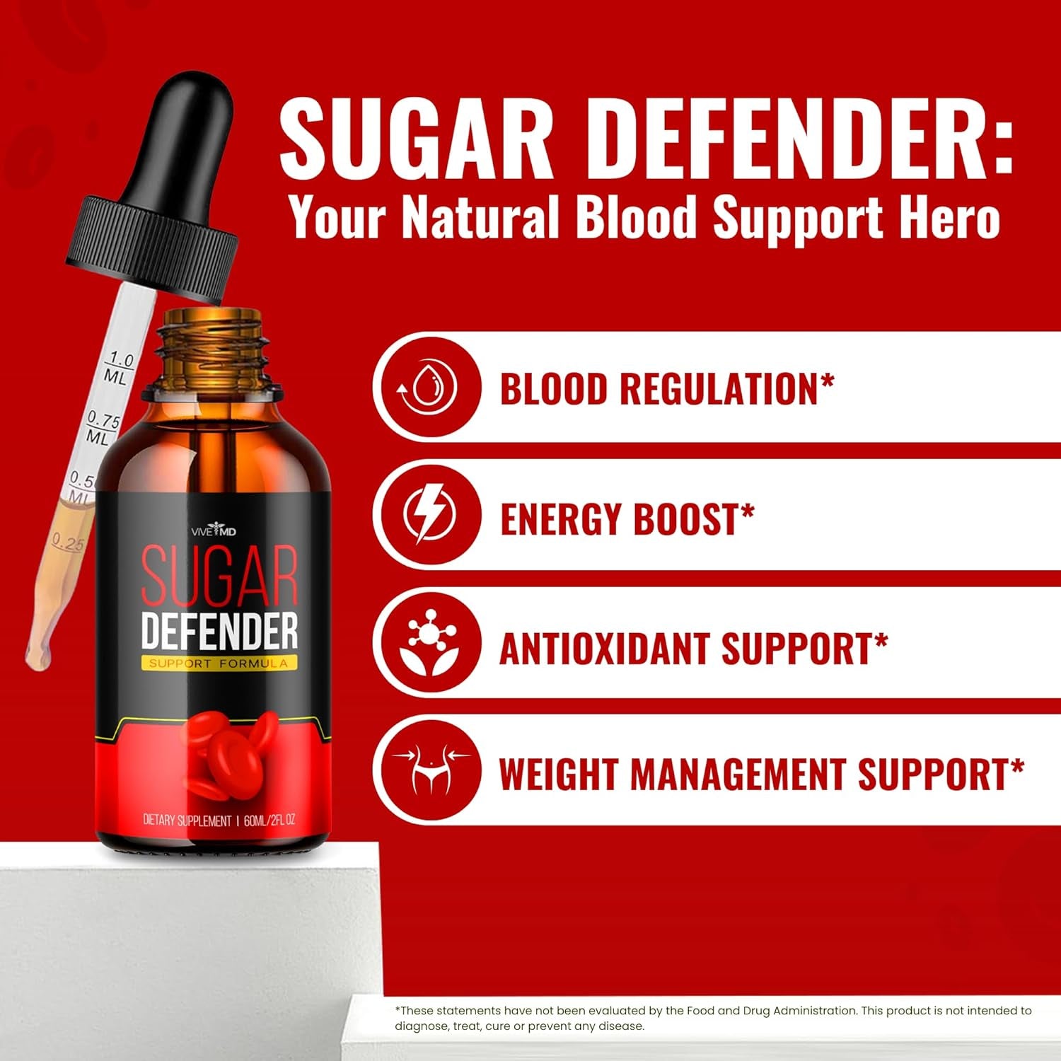 Sugar Defender Drops - Official Formula Sugar Defender 24, Sugar Defender Liquid, Maximum Strength Sugar Defender Supplement with Hawthorn Berry Organic, Sugar Defender Reviews (5 Pack)