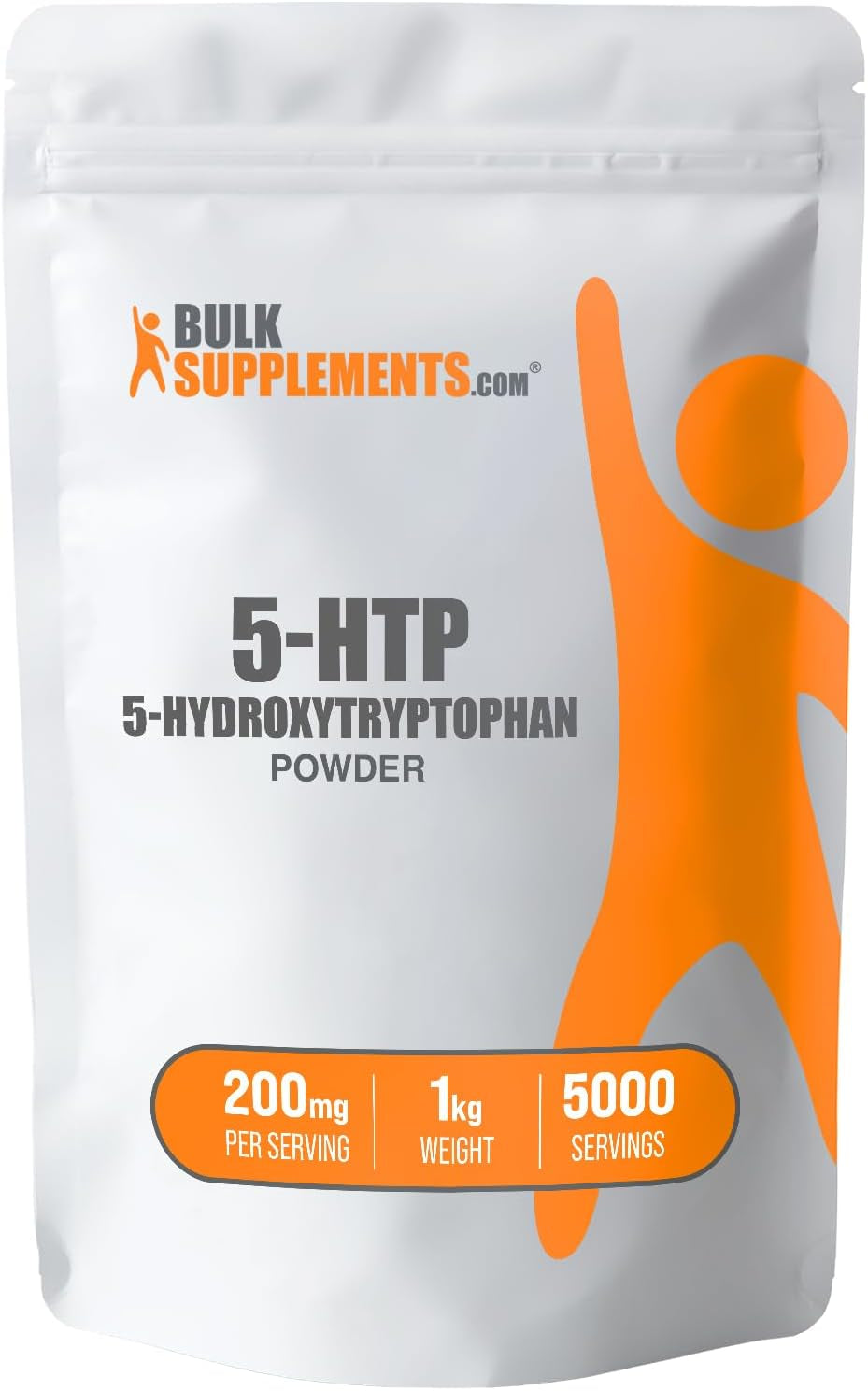 Bulksupplements.Com 5-HTP Powder - 5-Hydroxytryptophan, 5 HTP Supplement - 5-HTP 200Mg, Mood Support Supplement - Gluten Free, 200Mg per Serving, 1Kg (2.2 Lbs) (Pack of 1) 