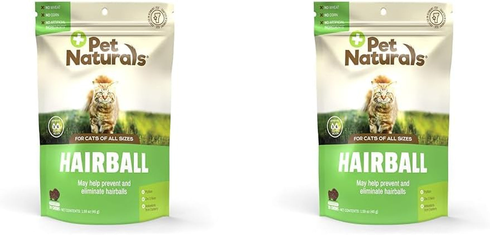 Pet Naturals Hairball - 30 Chicken-Flavored Chews - Cat Supplements & Vitamins for Hairball Control and Digestive Support, Contains No Corn or Wheat​