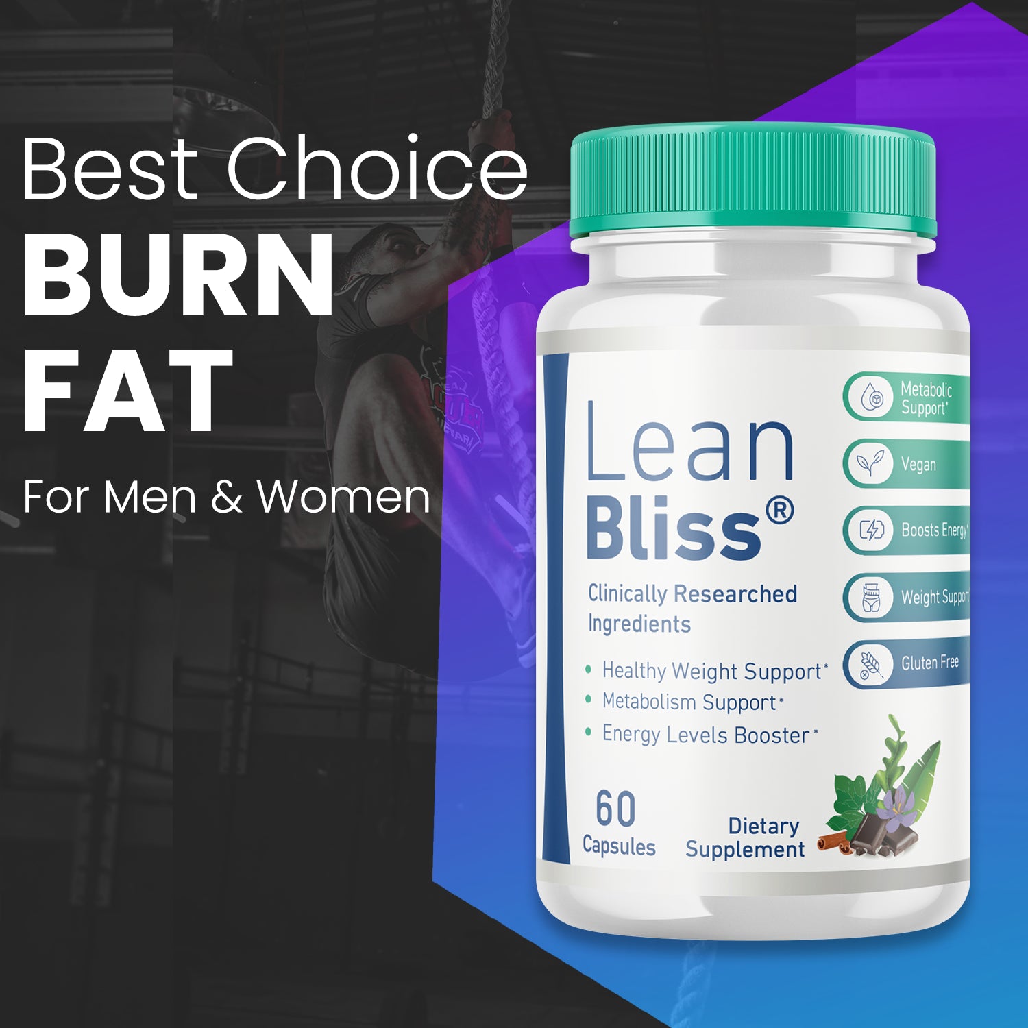Lean Bliss, Leanbliss Supplement for Weight Loss & Fat Burning (60 Capsules) 