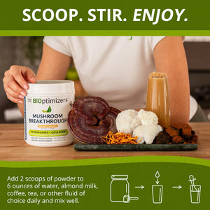 – Mushroom Breakthrough - Salted Caramel - Nootropic Supplement Blended Powder of Mushroom, Collagen & Superfoods: Lion’S Mane, Chaga, Reishi (15 Servings)