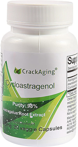 Super-Absorption Cycloastragenol 98% 25Mg 30Caps anti Aging DNA Cell Telomerase Strength Faction Longevity Classic Supplement