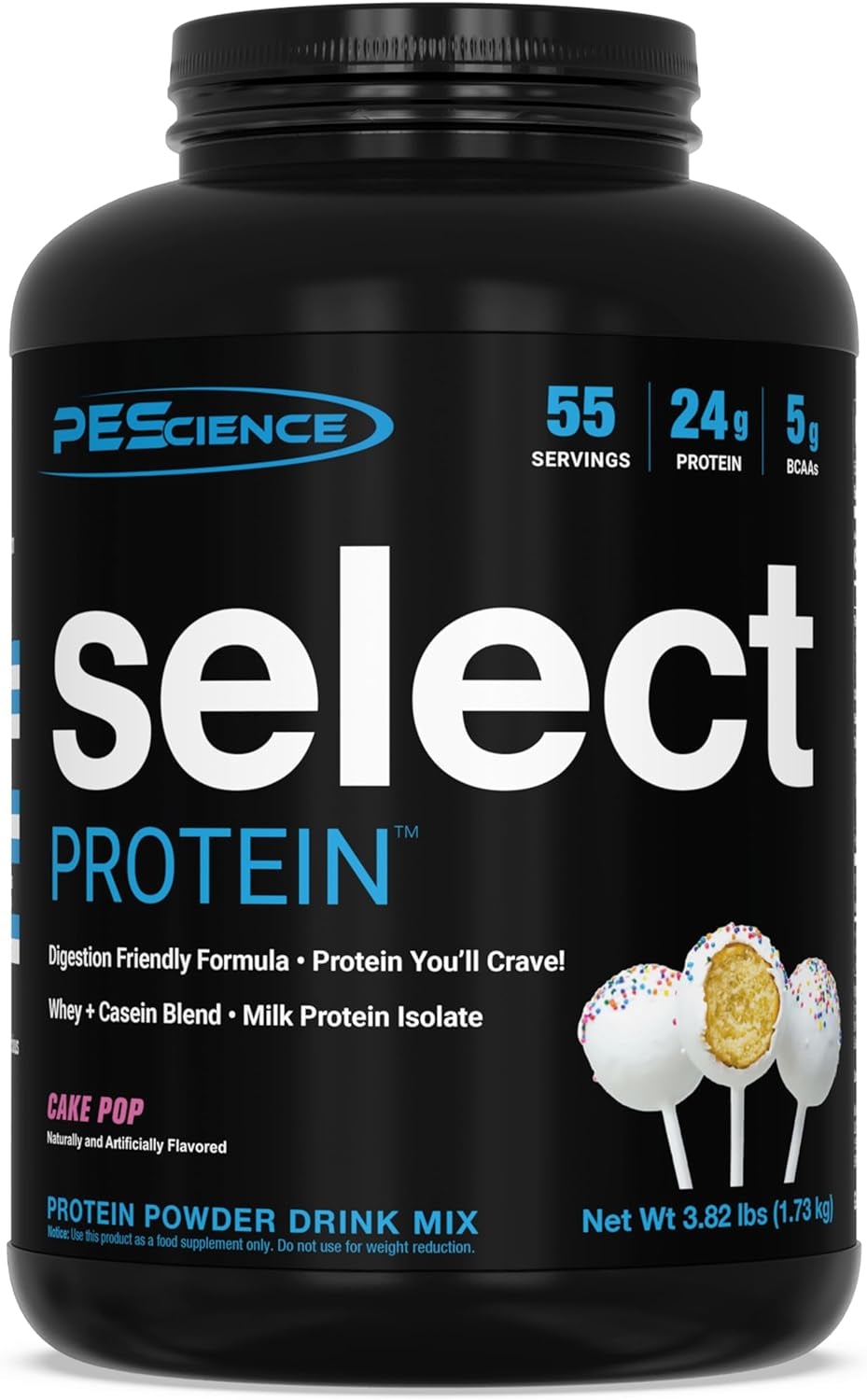Pescience Select Low Carb Protein Powder, Cake Pop, 55 Serving, Keto Friendly and Gluten Free 