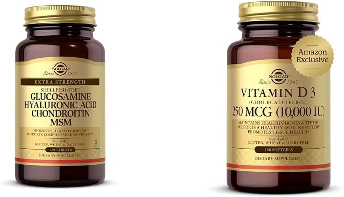 Solgar Glucosamine Hyaluronic Acid Chondroitin MSM, 120 Tablets - Supports Healthy Joints & Range of Motion & Flexibility - Extra Strength, Shellfish Free - Non-Gmo, Gluten Free - 40 Servings