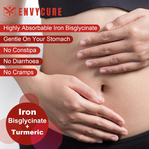 Sugar Free Iron Gummies 18Mg for Women Men, Iron Bisglycinate Supplement Gummies with Vitamin C, Turmeric & Folate - Blood Builder for Iron Deficiency, Anemia & Energy, Non-Constipating (1 PACK)