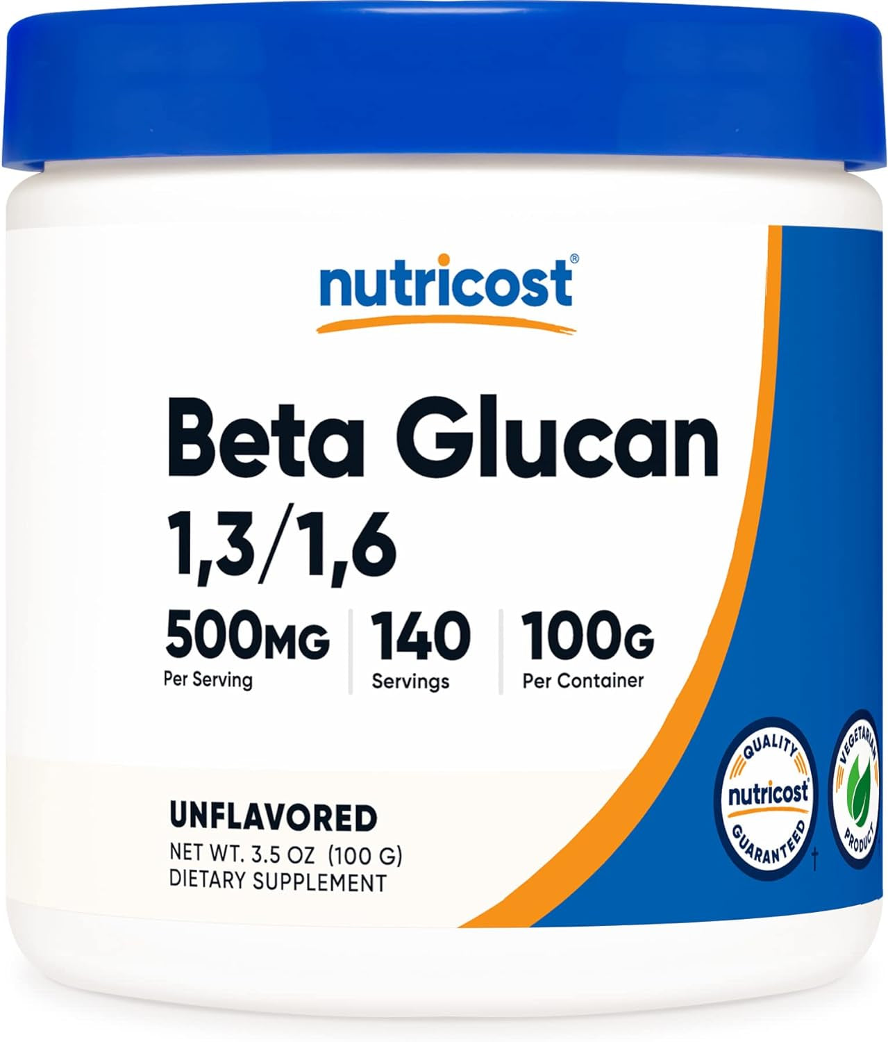 Nutricost Beta Glucan Powder 100 Grams - 1,3/1,6 - Non GMO