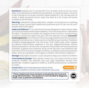 Leaky Gut Defense - Gut Health Supplement with L-Glutamine, Licorice Root Extract, Aloe Leaf, Arabinogalactan- (30 Servings, 168G) 