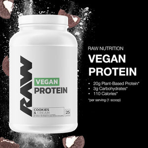 RAW Vegan Protein Powder, Acai Bowl - 20G of Plant-Based Protein Powder & Fortified with Vitamins for Muscle Growth & Recovery - Low-Fat, Low Carb, Naturally Flavored & Sweetened - 25 Servings