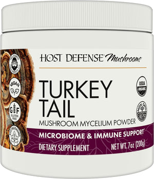Host Defense Turkey Tail Mushroom Powder - Digestive Health & Immune Response Support Supplement - Mushroom Supplement for Gastrointestinal & Gut Microbiome Support - 7 Oz (133 Servings)*