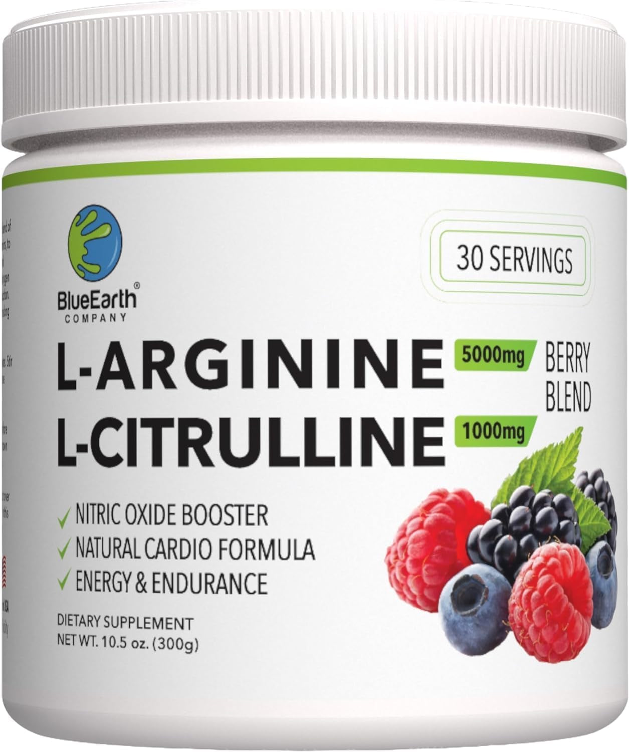 L-Arginine 5000Mg + L-Citrulline 1000Mg Complex Powder Supplement - Nitric Oxide Booster - Heart Health, Blood Flow, Energy & Endurance - 30 Servings 