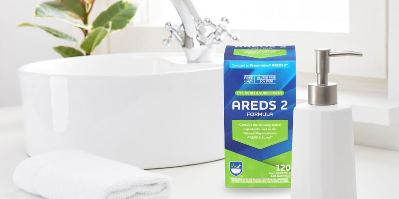 AREDS 2 Softgels - 120 Count, Macular Support for Eye and Vision Health, Contains Lutein, Vitamin C, Zeaxanthin, Zinc & Vitamin E, Gluten Free and Soy Free
