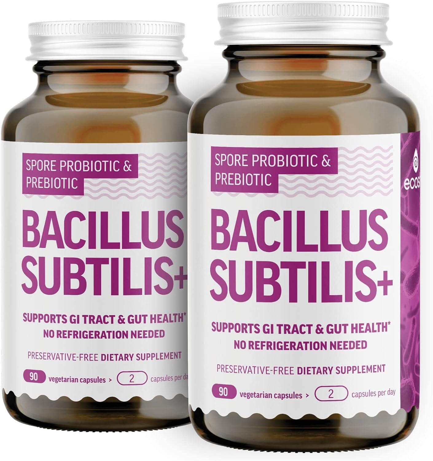 Bacillus Subtilis Spore Based Probiotic — High Potency Strain with Prebiotic for Balanced Belly | Daily Gut Health & Microbiome Support for Family | 6 Billion CFU per Day | 180 Vegetarian Capsules