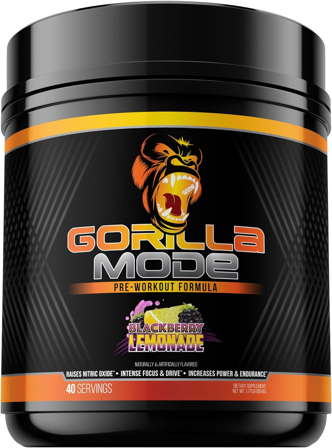Gorilla Mode Pre Workout - Massive Pumps · Laser Focus · Energy · Power - L-Citrulline, Creatine, L-Tyrosine, Betaine, Hydroprime , Alpha-Gpc, 400Mg 