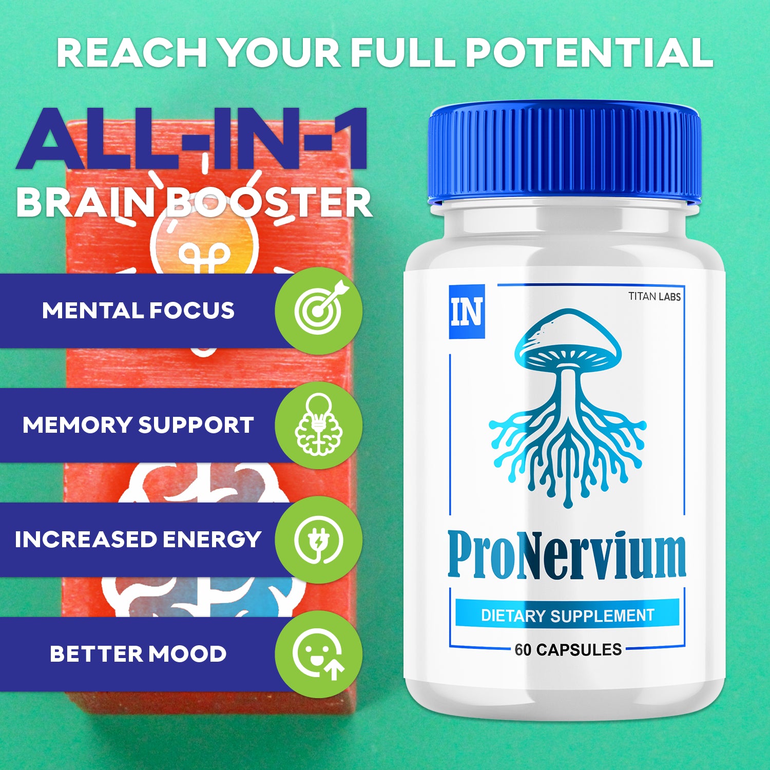 (3 Pack) Pronervium, Pronervium Cognitive Brain Booster Formula (180 Capsules) 