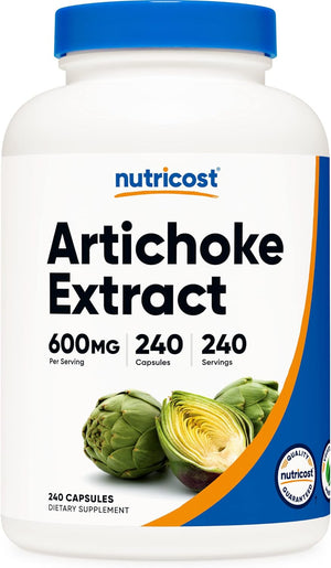 Nutricost Artichoke Extract 600Mg, 240 Vegetarian Capsules - Gluten Free, Non-Gmo