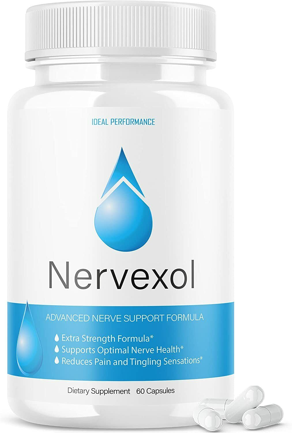 Nervexol for Neuropathy Pain Relief Nerve Support Formula Pills (60 Capsules) 