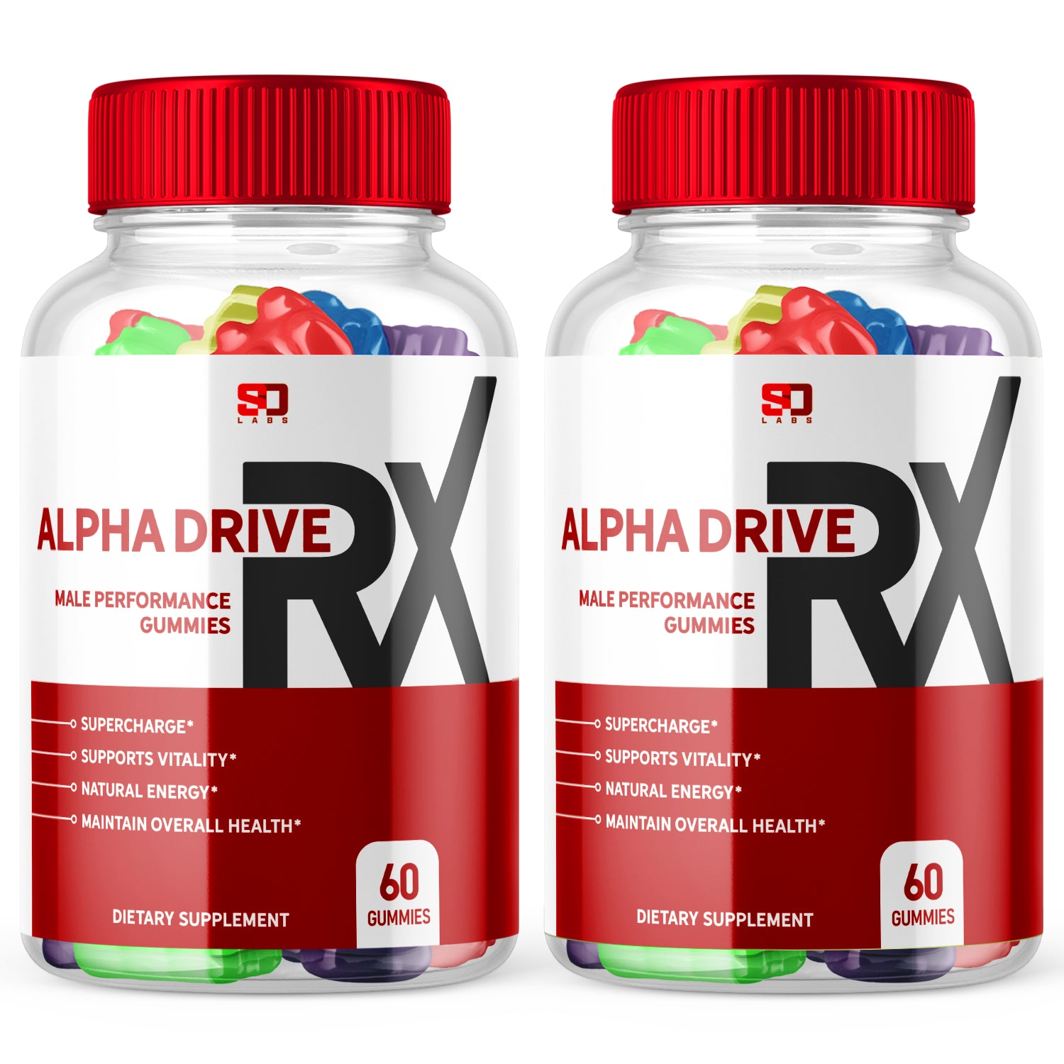 (2 Pack) Alpha Drive RX Male Enhancing Gummies - Men'S Performance (120 Gummies)