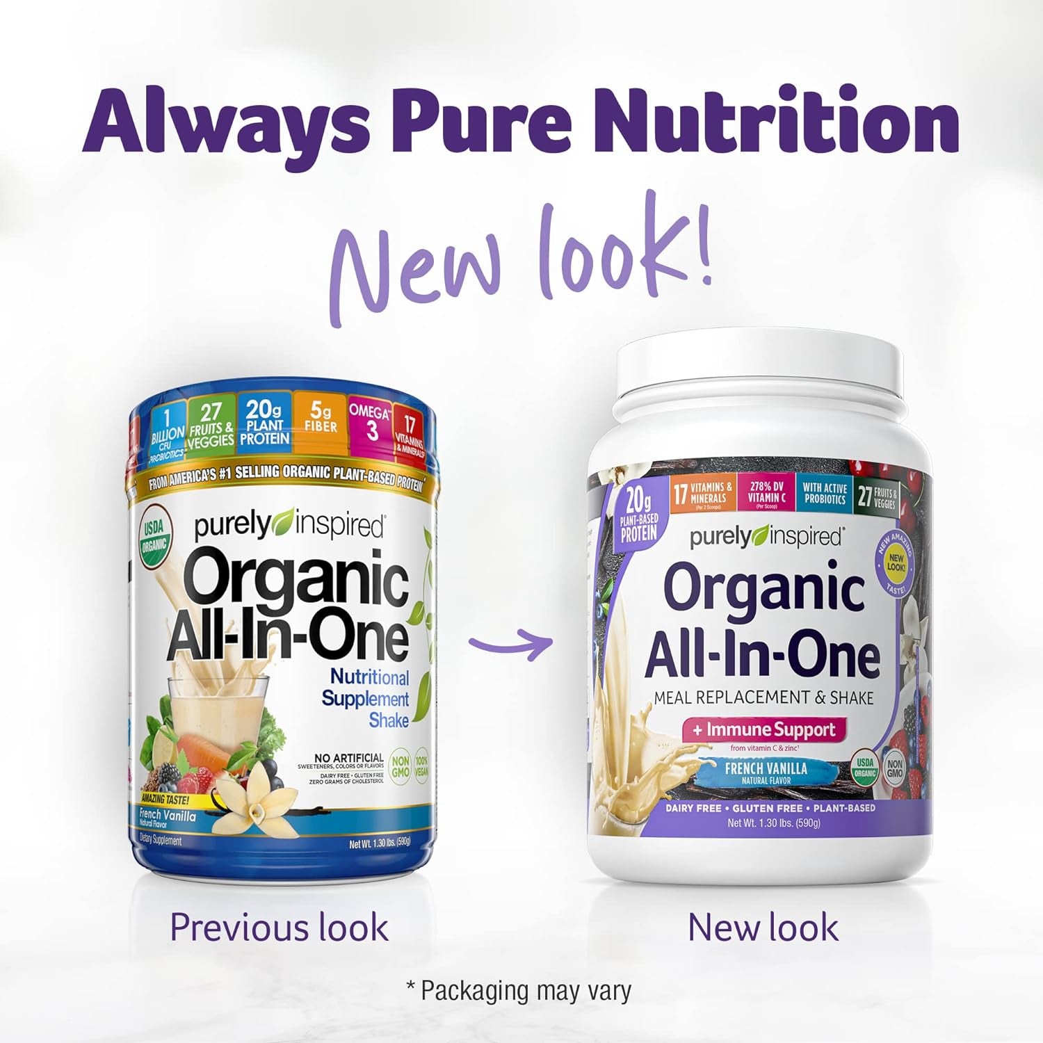 Meal Replacement Shake, Organic | Purely Inspired All-In-One Meal Replacement | Plant Based Protein Powder for Women & Men | Organic Protein Powder | Protein Shake Powder | Chocolate, 1.3 Pounds