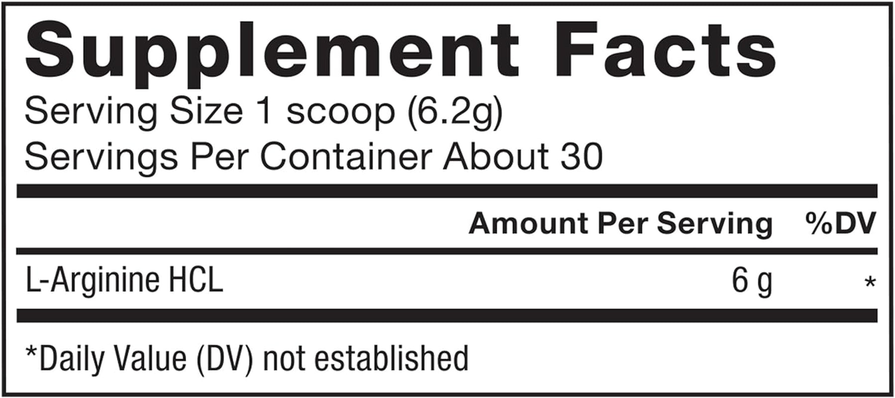 L Arginine HCL, L-Arginine Supplement to Boost Nitric Oxide for Better Circulation, Blood Flow, and Muscle Pumps, L Arginine Powder 6000Mg, Unflavored, 30 Servings 