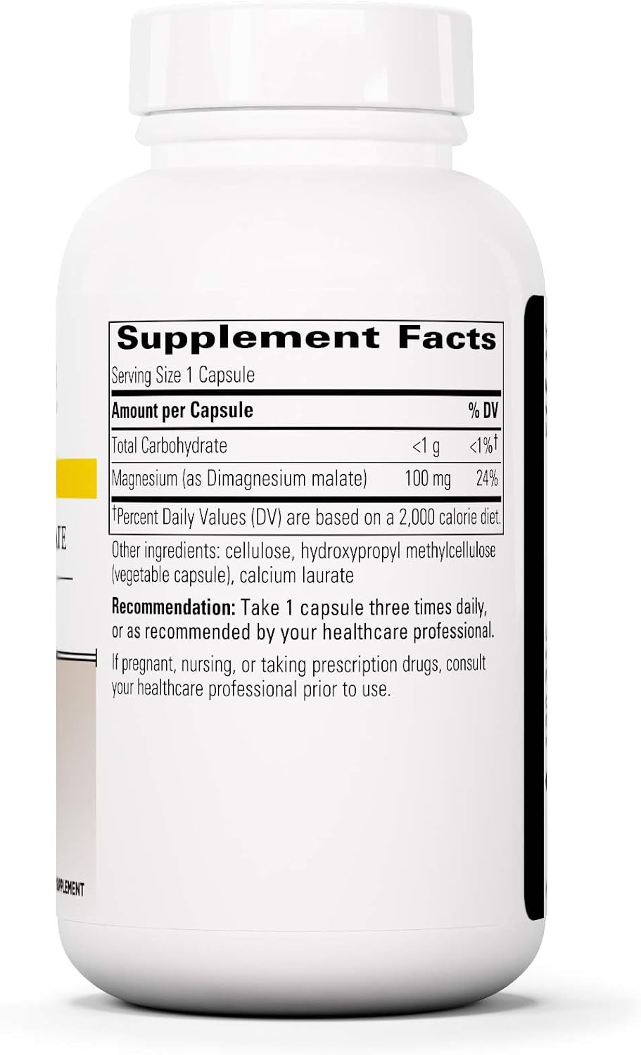 Magnesium Malate - Supplement with Elemental Magnesium - Supports Cellular Metabolism* - Vegan, Gluten-Free & Dairy-Free Mineral Supplement - 100 Mg, 90 Capsules 