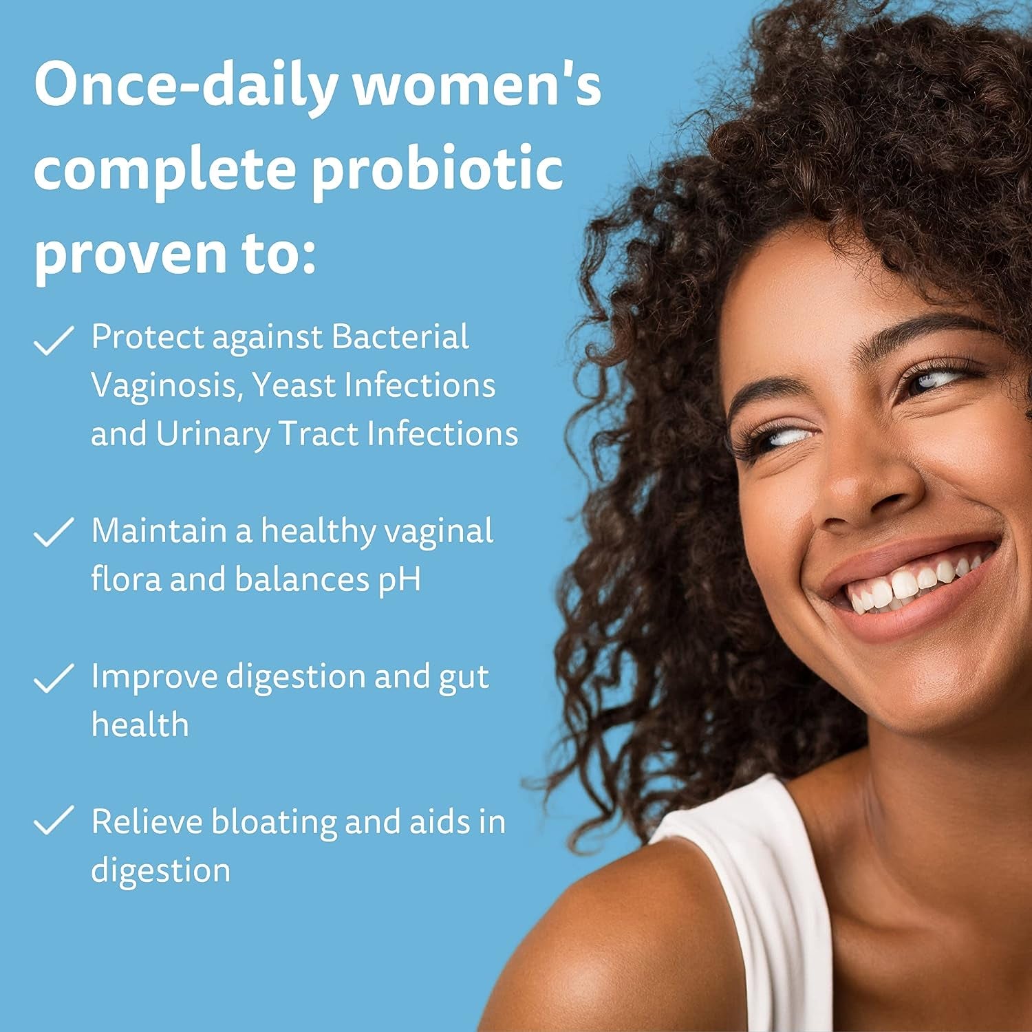 Happy V Dr. Formulated Vaginal Probiotics for Women, Clinically Proven Womens Probiotic for Vaginal Health & Ph Balance Complex, Natural BV Treatment & Yeast Infection Prebiotics, 60 Vegan Capsules