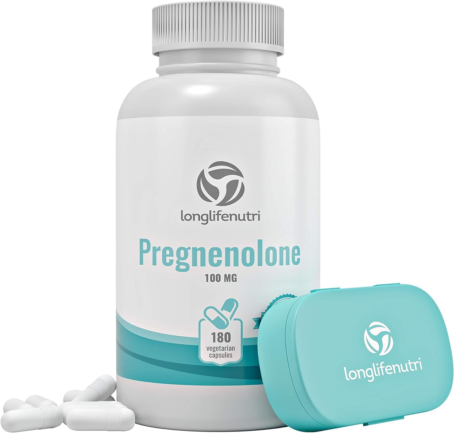 Brain & Hormone Support Pregnenolone - 180 Veggie Caps for Enhanced Memory, Focus & Vitality - Made in USA
