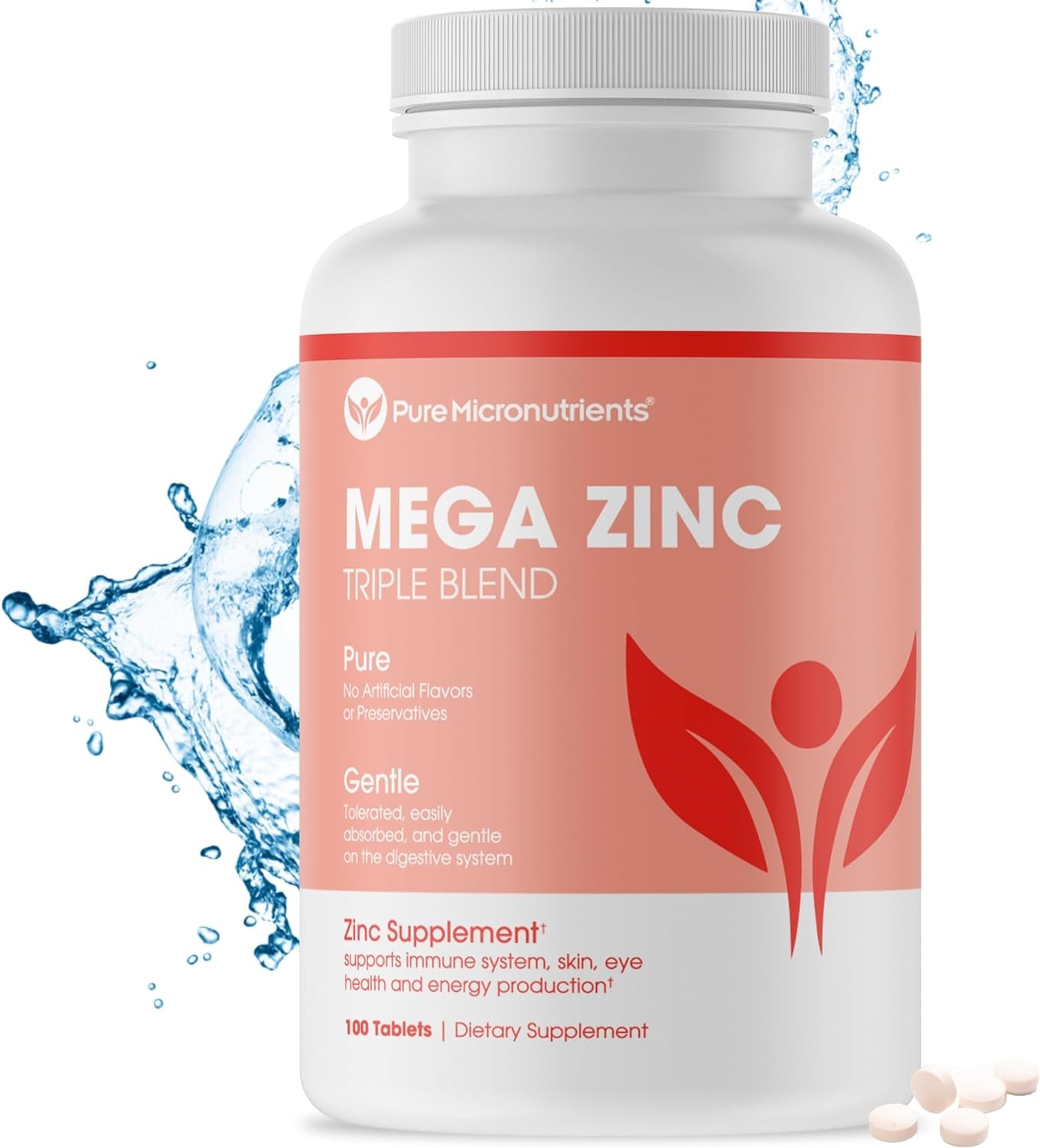Mega Zinc Supplement, 50Mg - 3-In-1 Zinc Complex - 100 Tablets - Pure Micronutrients 