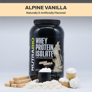 Nutrabio Creatine Monohydrate, Unflavored, 500G and Whey Protein Isolate, Alpine Vanilla, Supplement Bundle - Muscle Energy, Lean Muscle Growth, Recovery, and Strength 