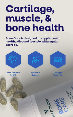 Bone Care Bone Health Supplements - Phytodroitin, Glucosamine, Vitamin D3 K2 & Calcium Supplement – Cartilage, Muscle & Joint Support Supplement – Vegan Bone Strength (60 Count)