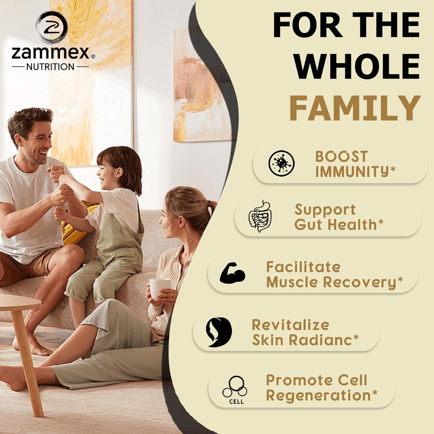 Zammex Multi Collagen Peptides+Bovine Colostrum Powder