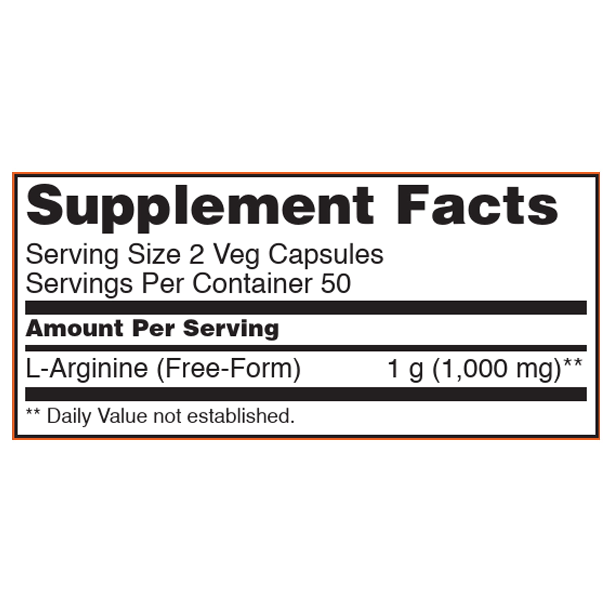 Supplements, L-Arginine 500 Mg, Nitric Oxide Precursor*, Amino Acid, 100 Veg Capsules 