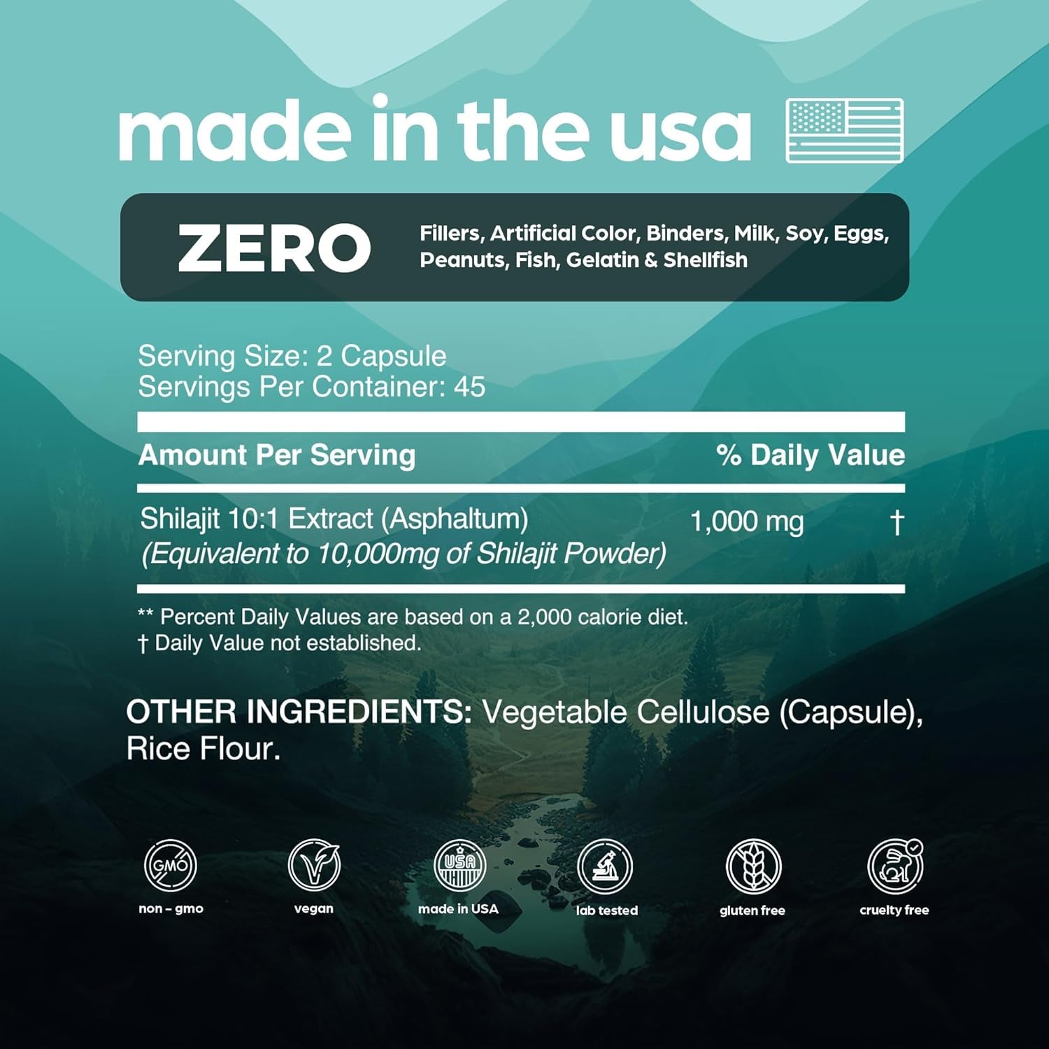 Thinbi Pure Himalayan Shilajit 10000Mg Maximum Potency Organic Capsules 90 Count with Fulvic Acid & Trace Minerals for Enhanced Energy and Immune Support Men & Women Better than Shilajit Resin