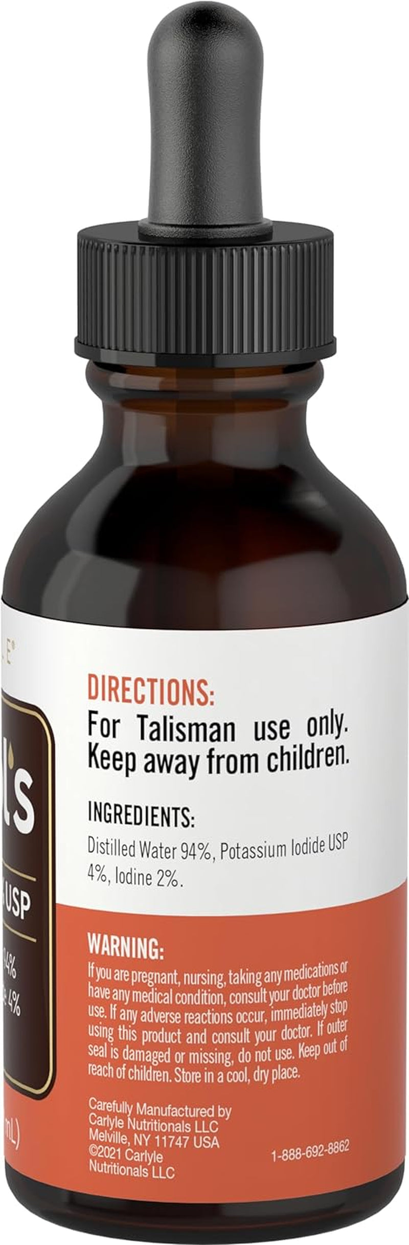 Carlyle Lugols Iodine 2 Percent 2 Fl Oz | Potassium Iodide and Iodine Solution 2% Liquid Drops