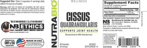 Nutrabio Cissus Quadrangularis Extract, 1,200Mg - Help Support Overall Joint Health and Mobility, May Improve Recovery Time and Healing, 60 Capsules